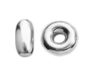 Silver spacer bead 4 × 1.4 mm with 1.2 mm hole