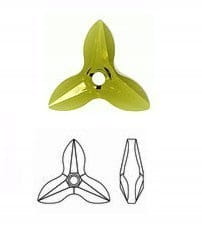 Kryształ austriacki 6906 20 mm Wiatrak Orchid Olivine