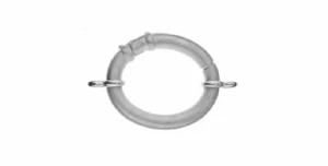 Zapięcie o przekroju okrągłym z owalnym kształtem, wykończenie satynowane.