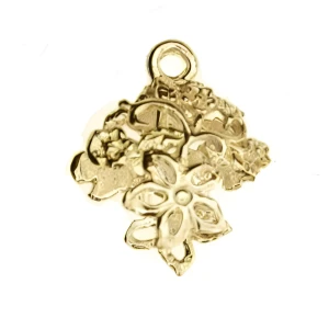 Zawieszka do biżuterii srebro 925 ażurowe kwiaty pozłacane