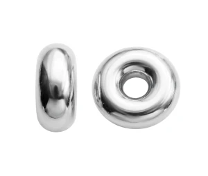 Oponka srebrna 3 x 1,1 mm z otworem 1,1 mm