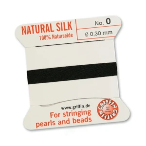 Braided silk thread black 0 0.30 mm
