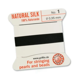 Braided silk thread black 1 0.35 mm
