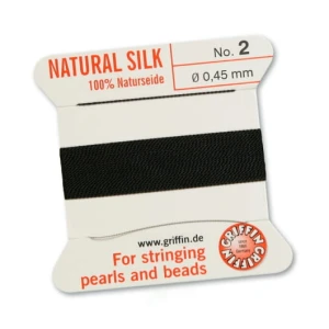 Braided silk thread black 2 0.45 mm