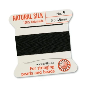 Braided silk thread black 5 0.65 mm
