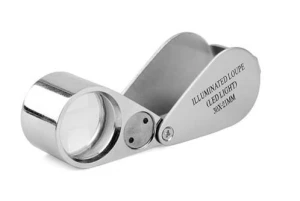 Lupa jubilerska kieszonkowa składana 2x led 30 x 21 mm