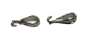 Silver ribbed teardrop bail 1630/KR4