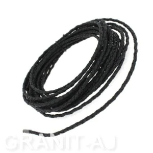 Braided black leather cord 4.5 mm RCP4.5
