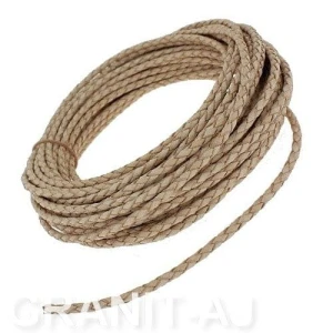 Braided natural leather cord 4.0 mm RNP4