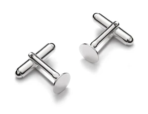 Cufflink clasp Ag with 8 mm plate