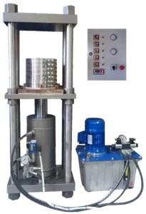 Hydraulic press for amber pressing