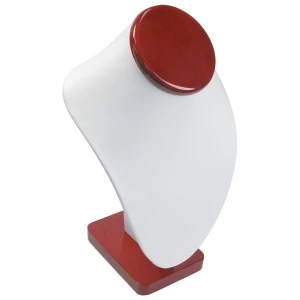 Ekspozytor popiersie białe z wykończeniem drewnianym 189-7L(RW)