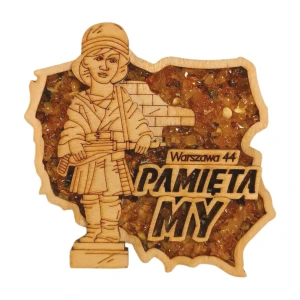 Magnes Warszawa 44  Polska Powstanie z bursztynem pamiątka