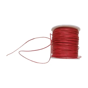 Sznurek bawełniany woskowany czerwony Ø2mm