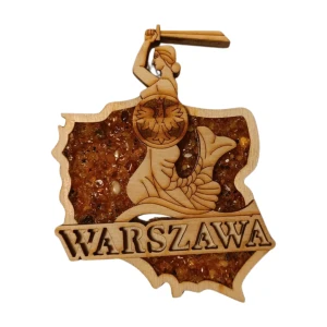 Magnes wypalany syrena Warszawska, bursztyn
