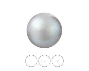 Preciosa Nacre Pearls  - Pearlescent Grey  okrągła nawiercona
