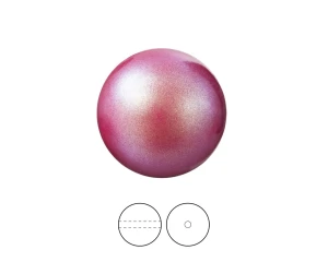 Preciosa Nacre Pearls  - Pearescent Red okrągła przewiercona