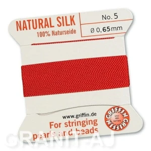 Pearl thread red 5 0.65 mm