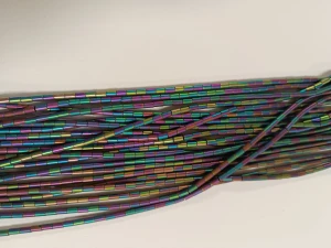 Hematyt naturalny tęczowy walec matowy  5x3 mm sznur 40cm