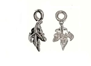 Zawieszka do biżuterii srebro 925 krawatka liść