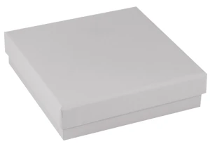Opakowanie do biżuterii 86×25×86 mm szare,  biały wkład