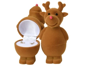 Welurowe opakowanie - Renifer na pierścionek lub kolczyki