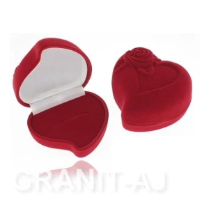 Etui jubilerskie serce z kwiatkiem