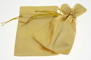 Shiny gold jewelry pouch large 19x13 cm