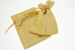 Shiny gold jewelry pouch small 10x7 cm