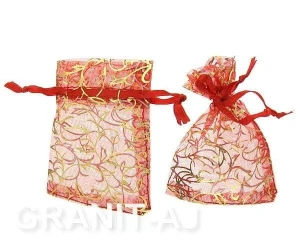 Red-gold jewelry pouch 6.5x8.5 cm