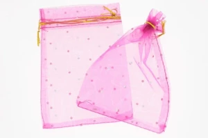 Pink jewelry pouch with sequins 9x14 cm