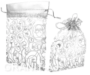 Silver jewelry pouch with patterns 12x16 cm