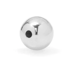 Silver bead 3 mm with one hole 0.8 mm