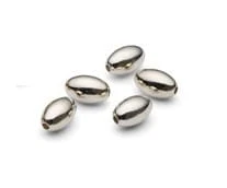 Silver olive bead 5 x 8 mm with two 1.3 mm holes